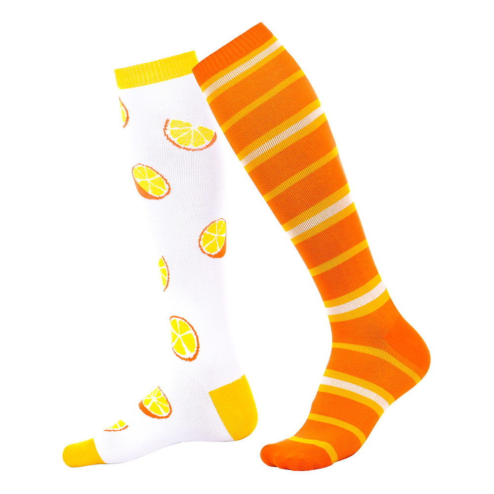 20-30 mmHg Graduated Compression Socks Orange Fruits Sports Socks Marathon Compression Stockings